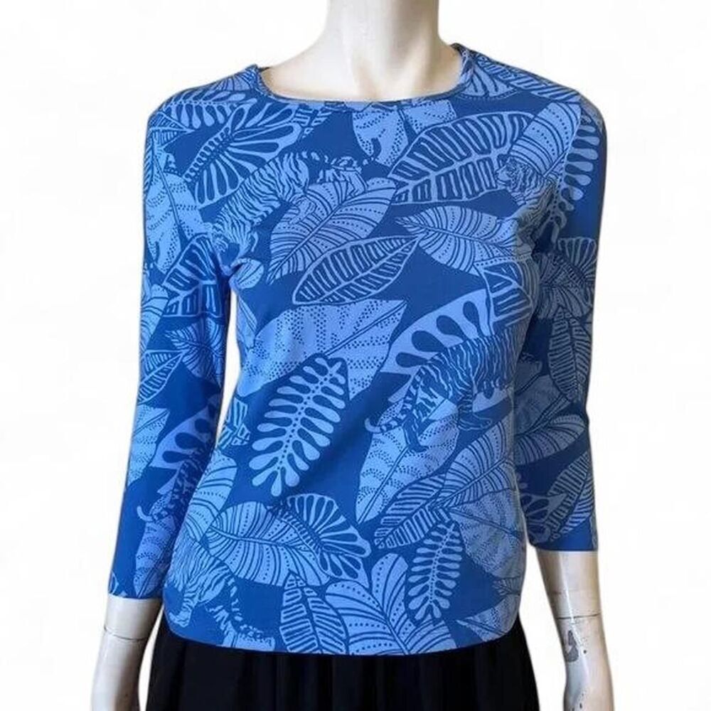 Jay McLaughlin Blue Long Sleeve Top – Size L | Soft and stretchy